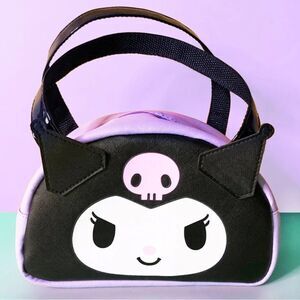 Sanrio Kuromi Faux Leather Hand Bag Black & Purple